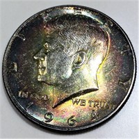 1964 Kennedy Half Dollar Uncirculated Toned