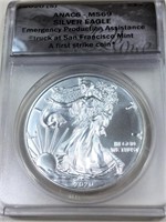 2020-S American Silver Eagle ANACS MS69