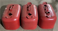 (A) 3 6 Gallon Metal Gas Cans (bidding on one