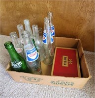 Assorted Bottles and Cigar Box