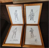 Set of 4 Charles Russell Prints