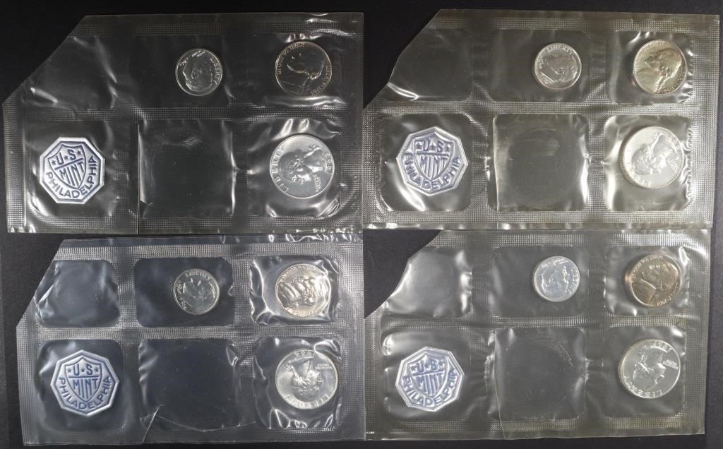 1961-64 US MINT SETS MISSING CENT & HALF