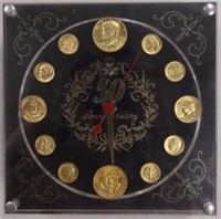 50TH ANNIVERSARY SILVER COIN CLOCK