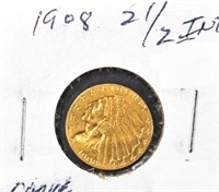1908 $2.5 GOLD INDIAN CH BU