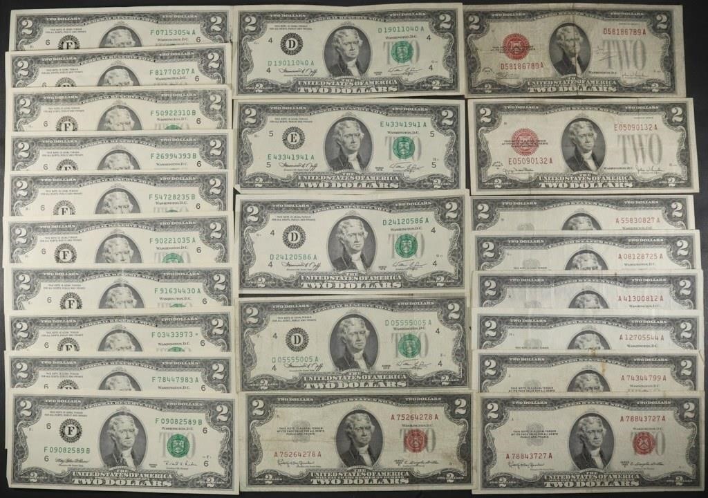 COLLECTORS LOT $2 US CURRENCY