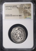 457/9-484 AD SASANIAN EMPIRE COIN NGC CH XF