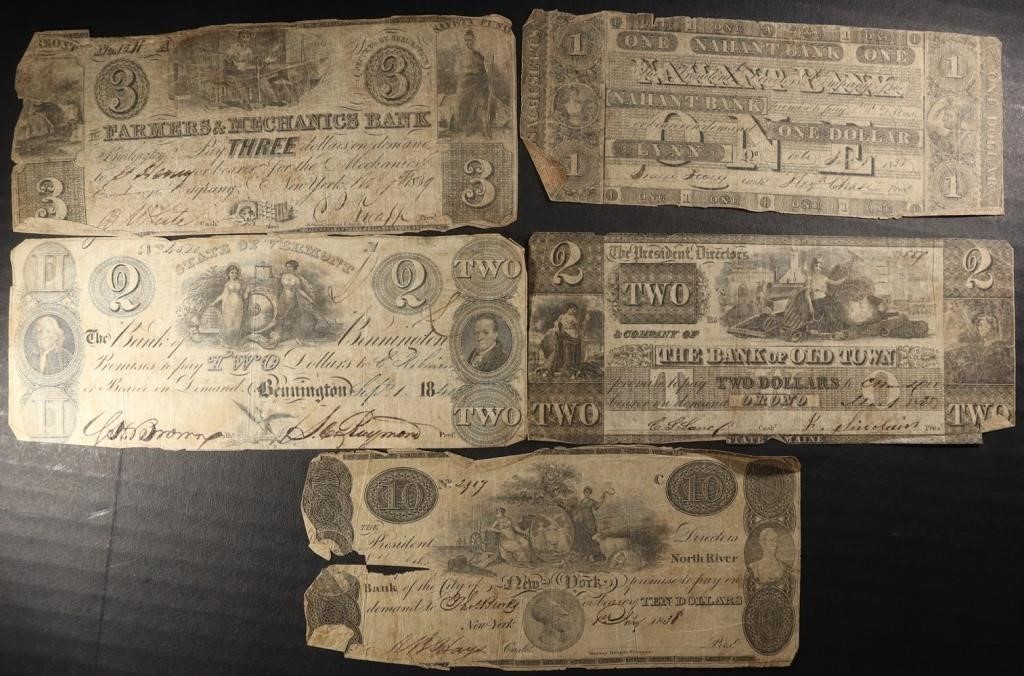 (5) MIXED DATE BANK NOTES