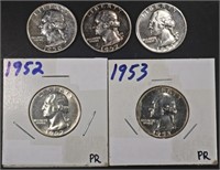 COLLECTORS LOT PROOF WASHINGTON SILVER QUARTERS