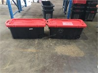 2 Husky $100 45 Gallon Latch & Stack Totes