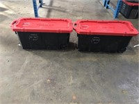 2 Husky $100 45 Gallon Latch & Stack Totes
