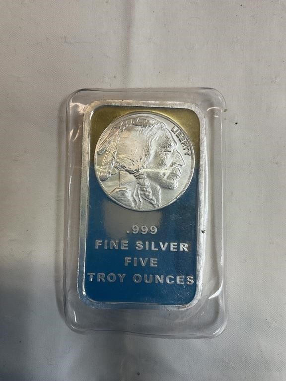 Five Troy ounces .999 silver