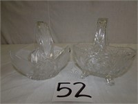 Etched Crystal Glass Baskets