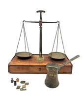 Vintage Apothecary Beam Balance and Accessories