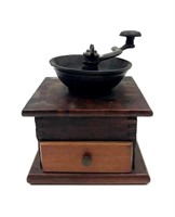 Vintage Wood and Cast Iron Coffee Grinder