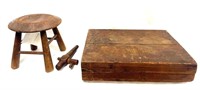 Small Wooden Folding Table and Accessories