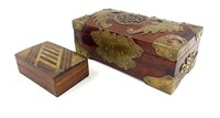 Wood and Brass Jewelry and Trinket Boxes