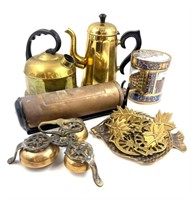 Assortment of Brass Kitchenware
