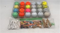 24 Hivis & Quality Golf Balls + Tees