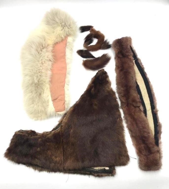 Various Animal Skin Scarfs and Pelts