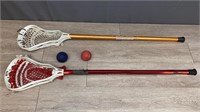 2 Lacrosse Sticks & 2 Lacrossse Balls