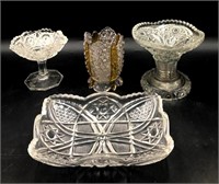 Assortment of Molded Glass Dishes and Containers