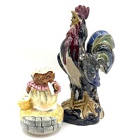 Royal Osborn Music Box and Cock Figurine