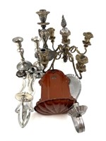 Assortment of Candleholders, Snuffers, and Sconces