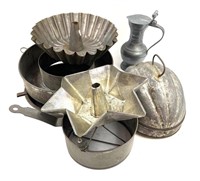 Assortment of Pewter Cookware