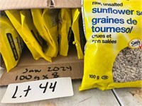 NO SHELL Sunflower Seeds Raw Unsalted 100g x8