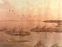 Wayne Fulcher, Geese over Marsh (Outer Banks)