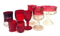 Red Fenton and Indiana Kings Crown Glass Cups