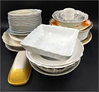 Assortment of China and Glass Dinnerware