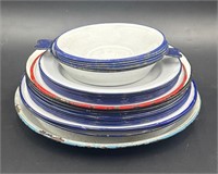 German and Swedish Enameled Bowls and Plates