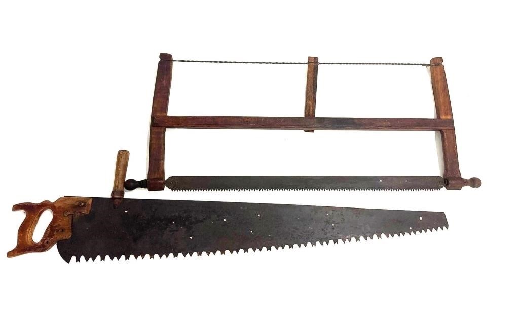 Antique Crosscut Saw and Bow Saw