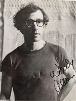 Woody Allen signed postcard
