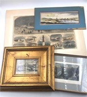 Four Art Prints of Various Land and Sea Scapes