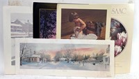 Assortment of Art Prints of People and Homes