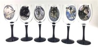 Assortment of Bradford Exchange Wolf Wine Glasses