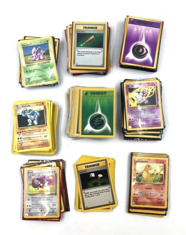 Assortment of Vintage Pokémon cards from 1999