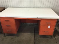 Retro Metal desk with Formica top.  30 h x 60 w x