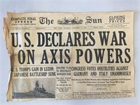 The Sun Original 1941 Vintage Newspaper
