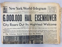 NY World Telegram Original 1945 Vintage Newspaper