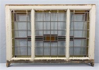 3-Section Arts & Crafts Leaded Glass Window