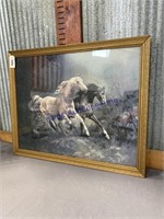 FRAMED HORSE PICTURE, 24.5 X 30.5"