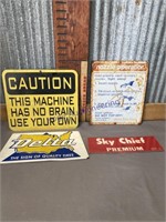 ASSORTED SMALL SIGNS--SKY CHIEF PLASTIC SIGN,