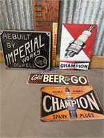 ASSORTED SMALL SIGNS--COLD BEER TO GO TIN SIGN,