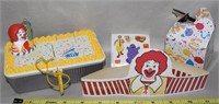 McDonald's Birthday Pcs: Crown, Box, Stickers +