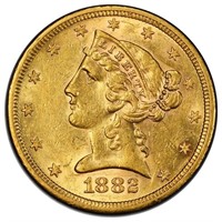 $5 1882-S PCGS AU55 CAC
