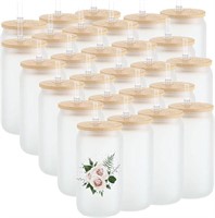 Nuogo Frosted Glass Blanks with Bamboo Lid 40ct