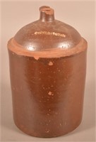 Scarce Cofield & Brown Glazed Redware 2-Gallon Jug